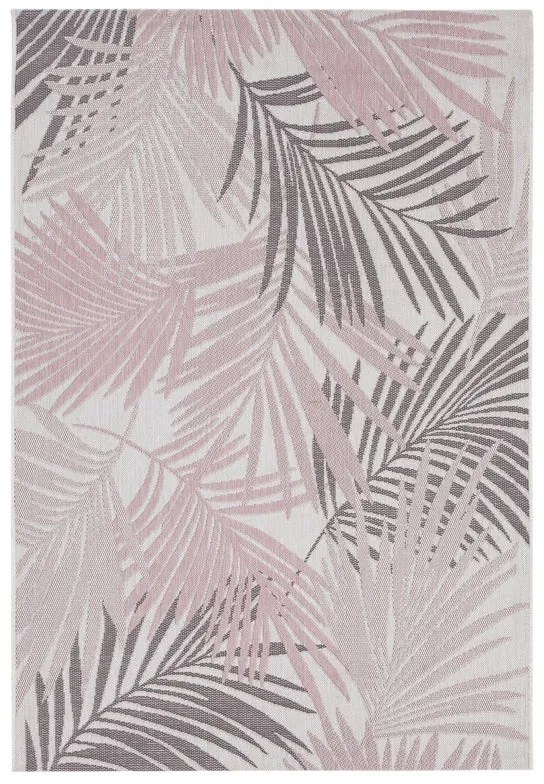 Tappeto Flatweave Palm Pink natura rosa, L 200 x L 80 cm