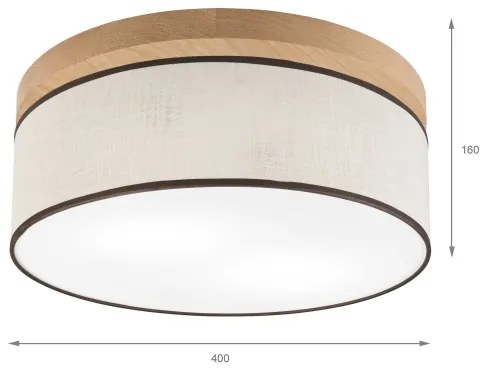 Brilagi - LED Plafoniera BELLADONNA 2xE27/15W/230V diametro 40 cm color crema/quercia