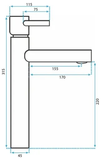 REA-B8803 - Miscelatore per lavabo TESS 31,5 cm, finitura oro
