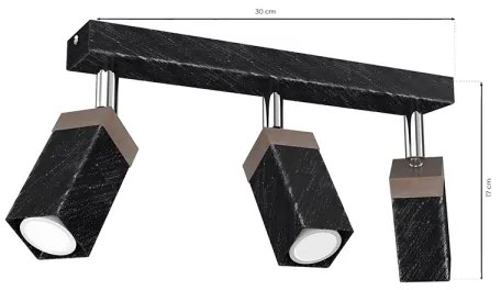 Faretto SOLO 3xGU10/MR11/40W/230V nero