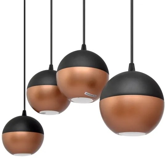 Lampadario LED a sospensione con filo MIDWAY 4xGU10/4,8W/230V nero/rame