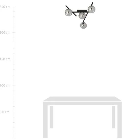 Plafoniera SMART 4xE14/10W/230V nero/grigio