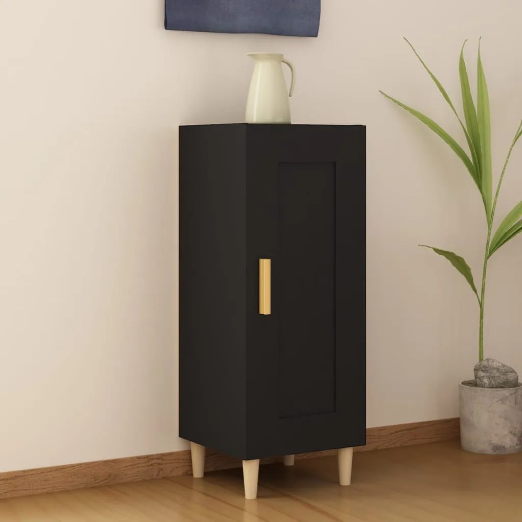 Credenza Nero 34,5x34x90 Cm İn Legno Multistrato /