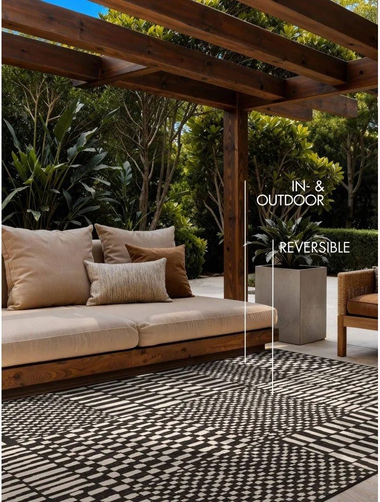 Tappeto da interno/esterno nero/color crema 120x170 cm Haringey Barkham – Ted Baker