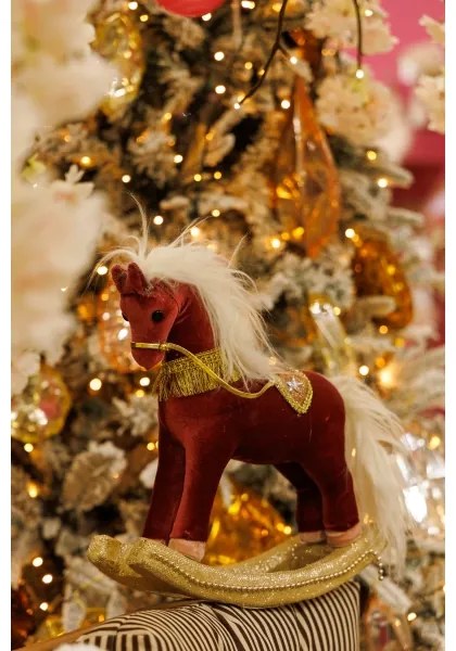 Decorazione natalizia 31 cm cavallo a dondolo