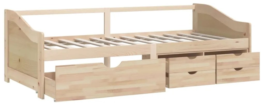 Divano letto 3 posti con cassetti in pino massello 90x200cm