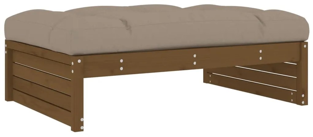 Set divani da giardino 2 pz con cuscini in legno massello miele