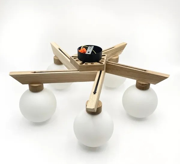 Plafoniera ANTONIO 5xG9/5W/230V rovere/bianco