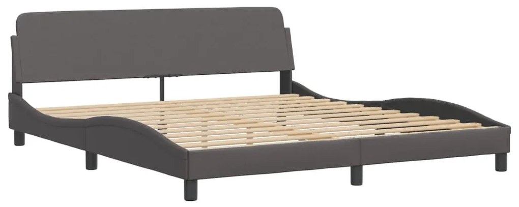 Letto con materasso grigio 180x200 cm in similpelle