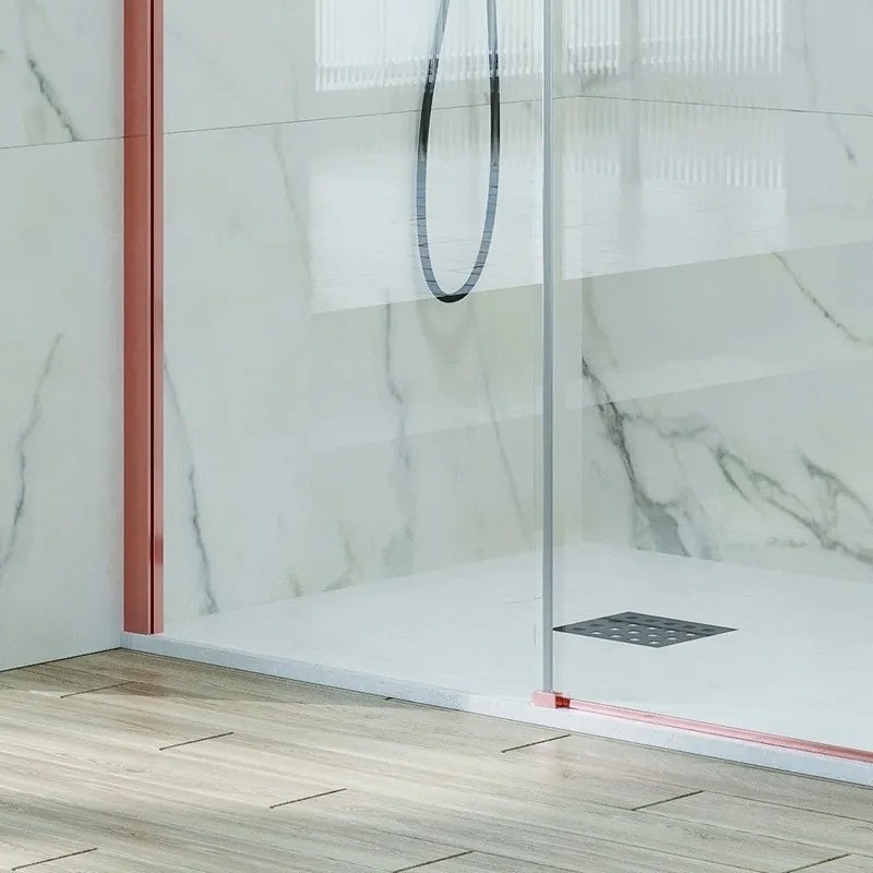 Box doccia 80x140 telaio oro rosa vetro 8mm | KSA5000RG - KAMALU