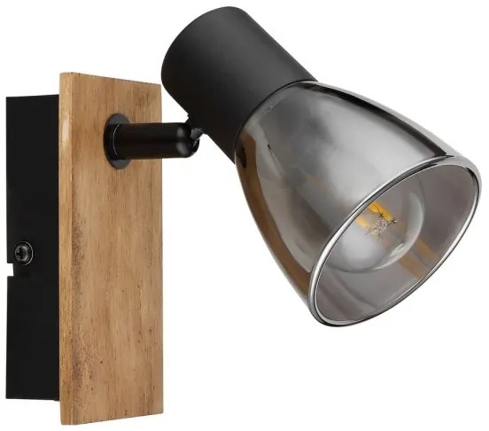Globo 54307-1W - Faretto da parete CLAUDE 1xE14/40W/230V nero/legno