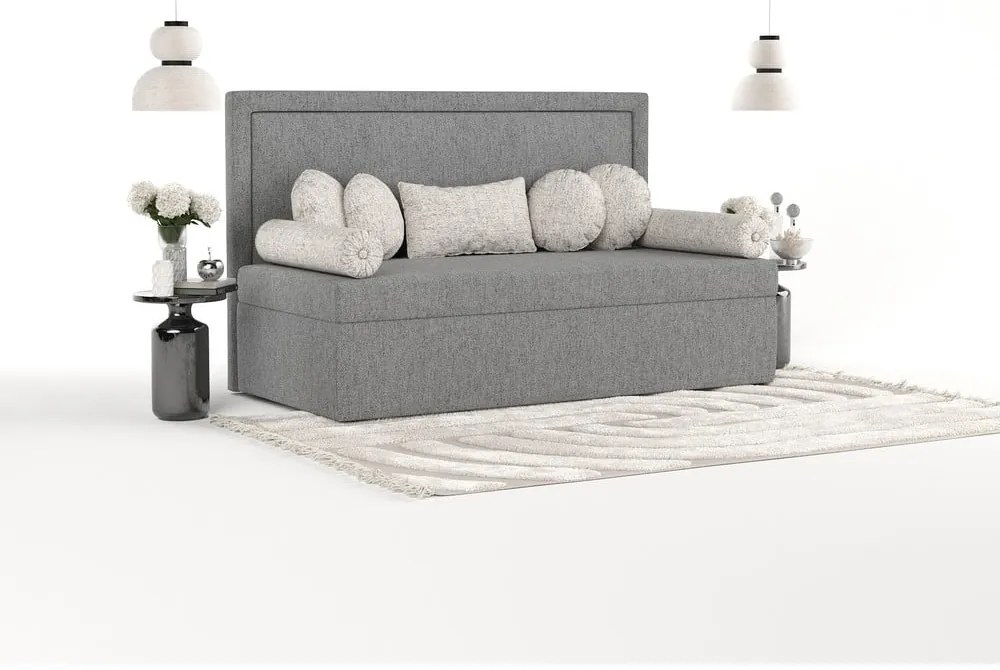 Letto singolo imbottito grigio 100x200 cm Scala - Maison de Rêve