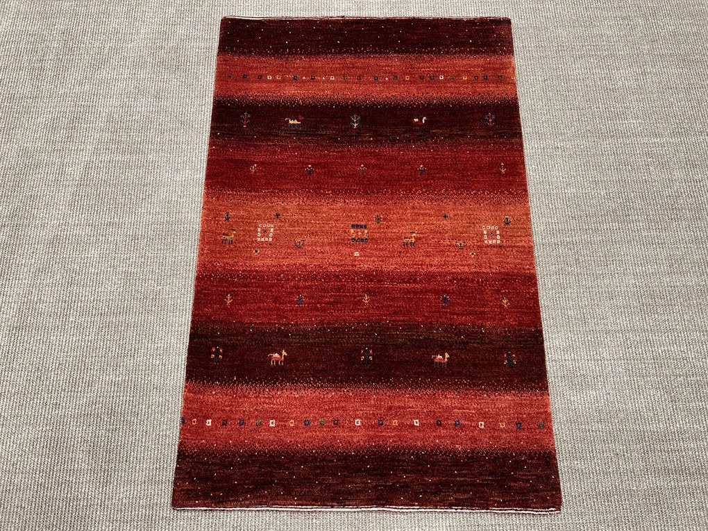 Loribaft Tappeto 80 x 130 Rosso (Iran) Annodato A Mano