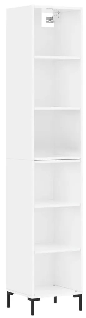 Credenza 34,5x32,5x180 cm in legno multistrato bianco lucido