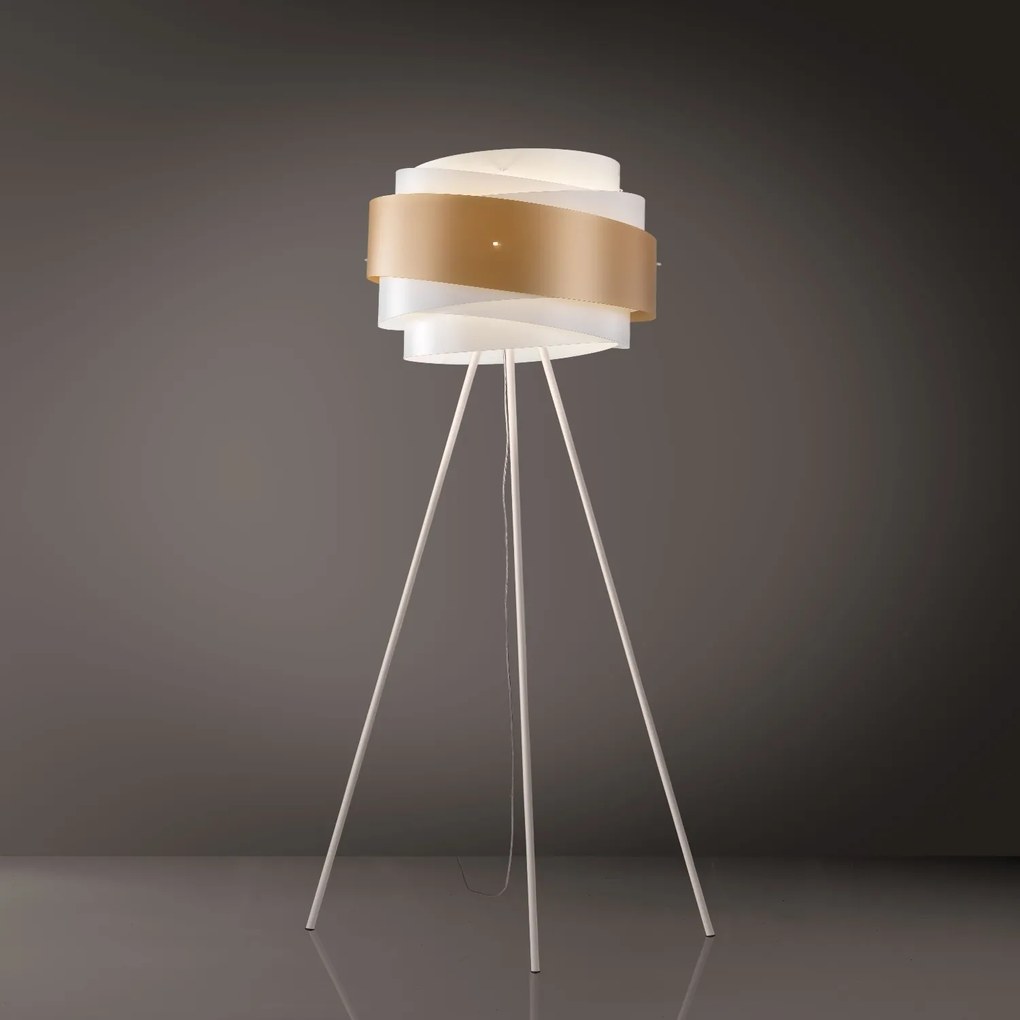 Piantana Moderna 3 Piedi Bea Polilux ® New Gold E Metallo 1 Luce E27