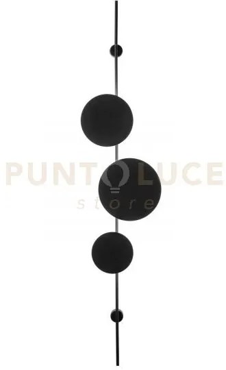 Applique a parete led idol in alluminio nera 33w 3720lm cct 3000k 4...