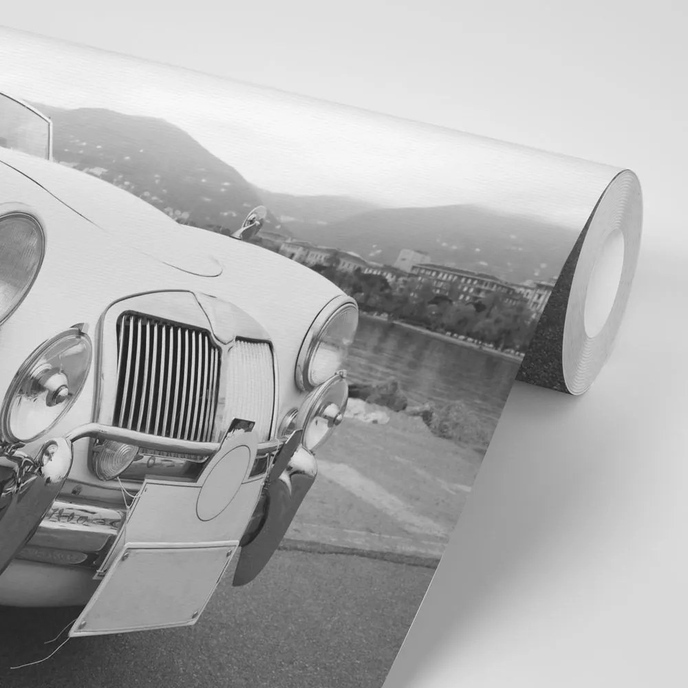 Carta da parati autoadesiva – Auto d'epoca di lusso in bianco e nero