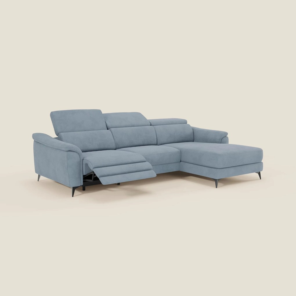 Arcos Divano con penisola - piedini alti e poggiatesta reclinabili in microfibra impermeabile T11 carta da zucchero