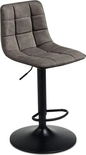 Sgabello girevole in ecopelle Antracite e struttura in metallo Arca 2 pezzi