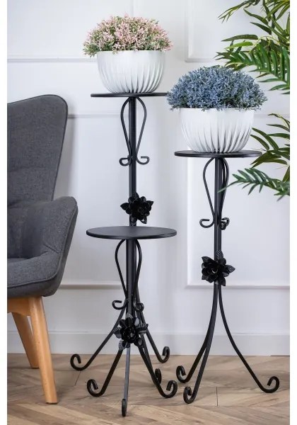 Portafiori 95x39 cm nero