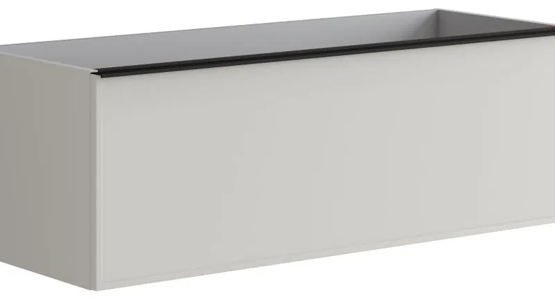 Mobile da bagno sotto lavabo Pixel frame frontale grigio pastello e maniglia alluminio nero laccato opaco L 120 x H 40 x P 45.5 cm 1 cassetto, lavabo non incluso