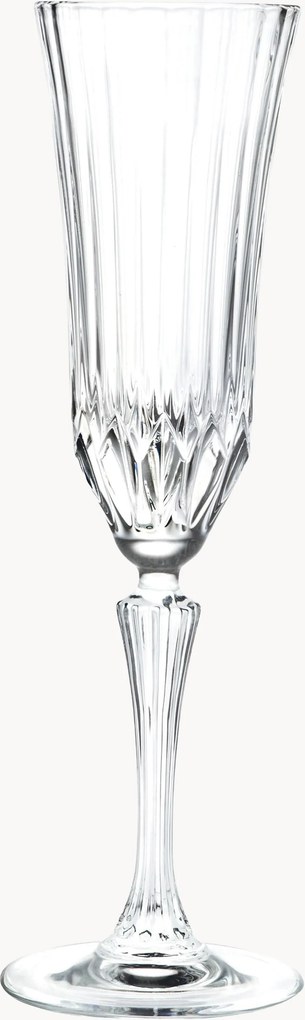 Set di 6 flute da champagne in cristallo con motivo in rilievo Adagio