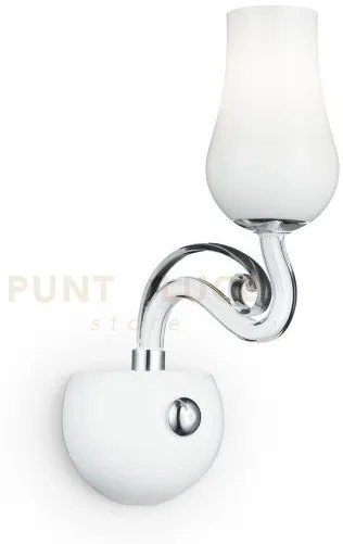 Applique a parete angel bianca e cromo 1 luce attacco e14 13x22x35c...