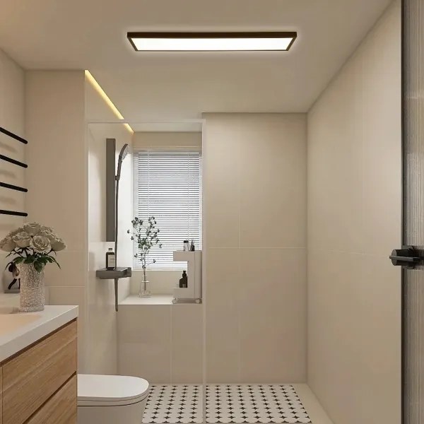 Brilagi-LED Plafoniera da bagno dimmerabile FRAME SMART LED/50W/230V IP44, nero con telecomando