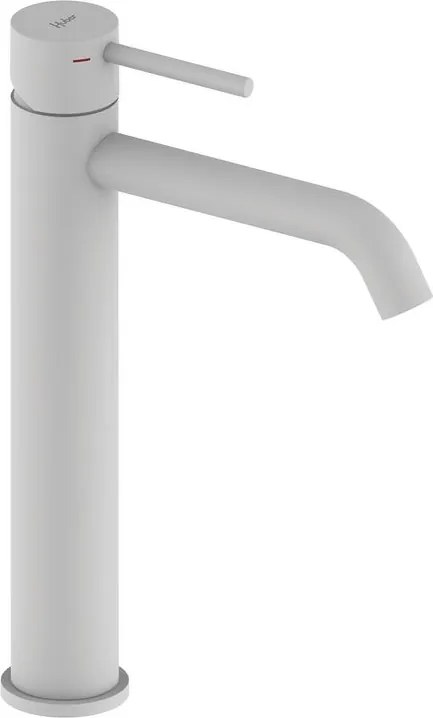 Rubinetto per lavabo getto laminare cristallino TAYRONA bianco verniciato opaco HUBER H 28.7 cm
