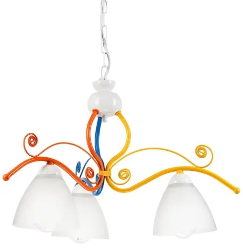 Lampadario a sospensione con catena RETRO 3xE27/60W/230V bianco/colorato