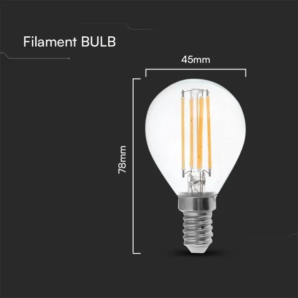 Lampadina LED FILAMENT P45 E14/6W/230V 4000K