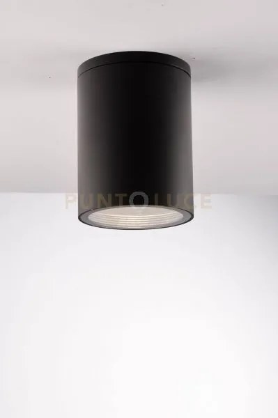 Plafoniera citizen nera tonda 1 luce attacco e27 ip54 14,5x17cm