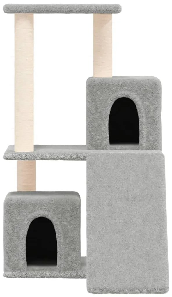Albero per gatti con tiragraffi in sisal grigio chiaro 82 cm