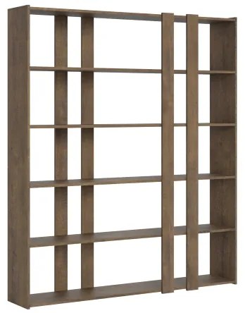 Libreria 178x204h cm in legno Noce con 6 ripiani - KATO A