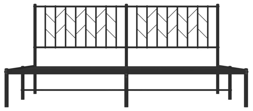 Giroletto con testiera in metallo nero 183x213 cm