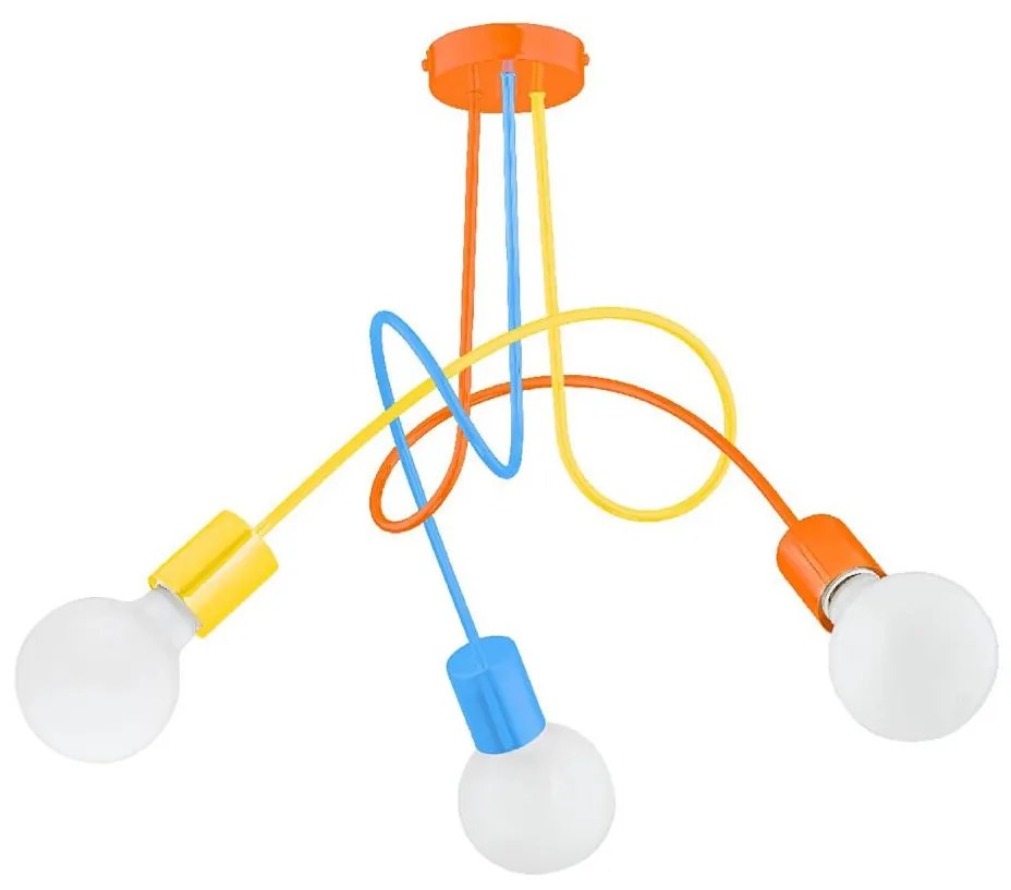 Lampadario a plafone per bambini TANGO 3xE27/15W/230V colorato