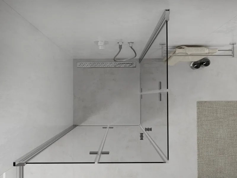 Mexen Lima Duo cabina doccia pieghevole 90 x 90 cm, trasparente, cromo - 856-090-090-02-00