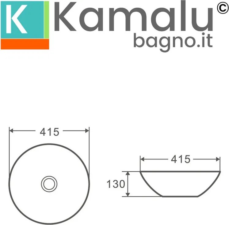 Lavabo bagno da appoggio bacinella in ceramica | KLIT-4150 - KAMALU