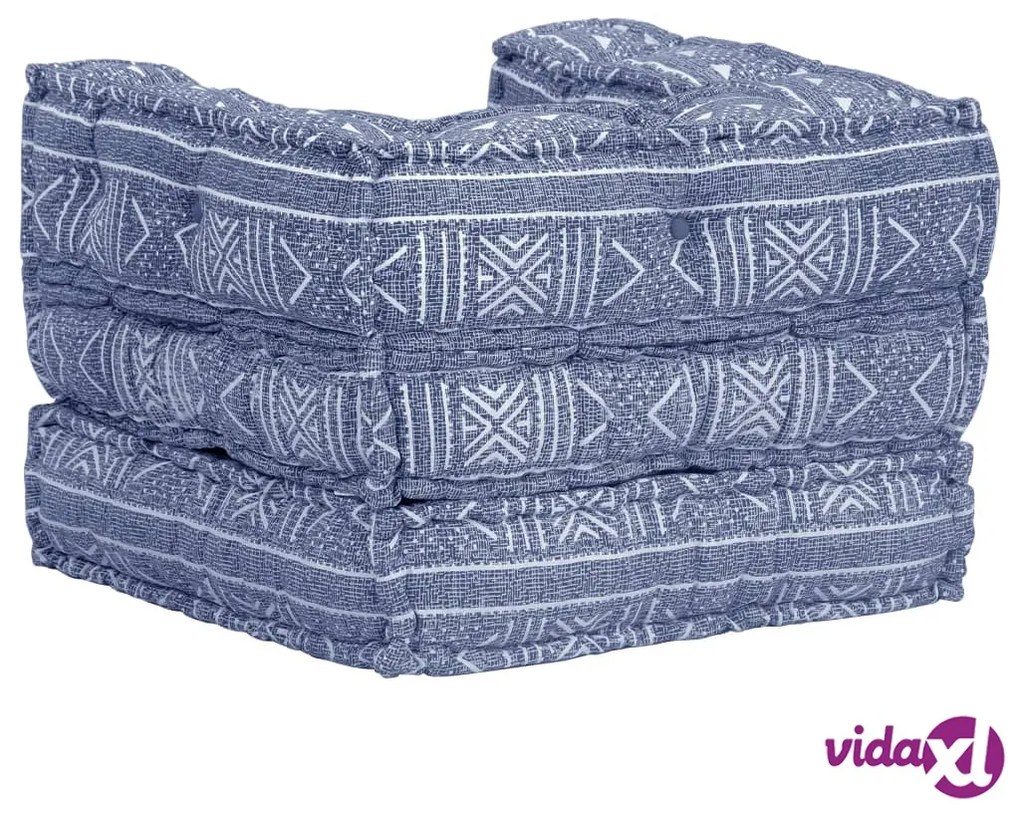 vidaXL Pouf Modulare Indaco in Tessuto