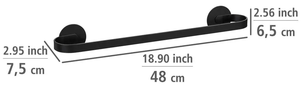 Porta asciugamani in metallo autoportante nero opaco Bivio - Wenko