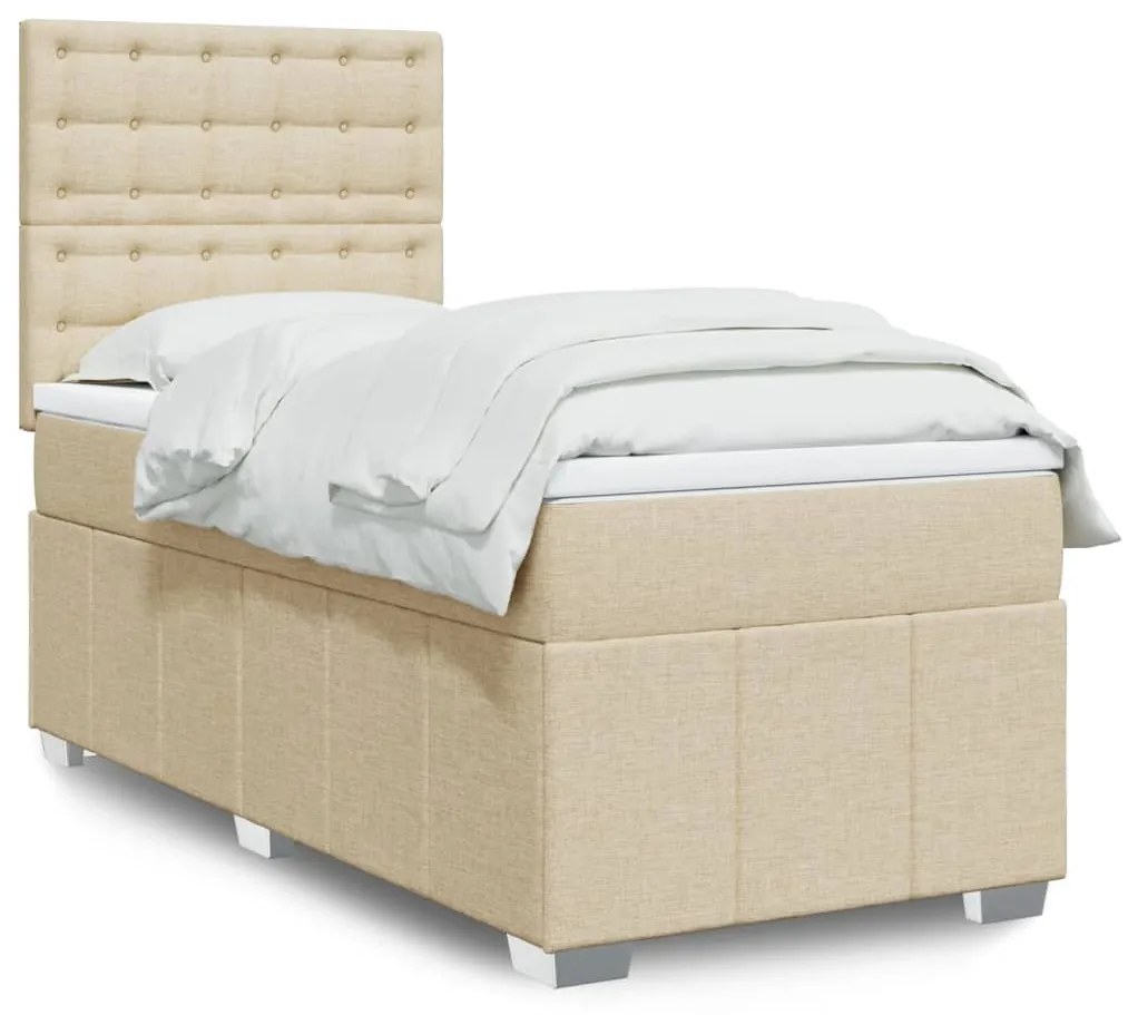 Giroletto A Molle Con Materasso Crema 90x190 Cm İn Tessuto /