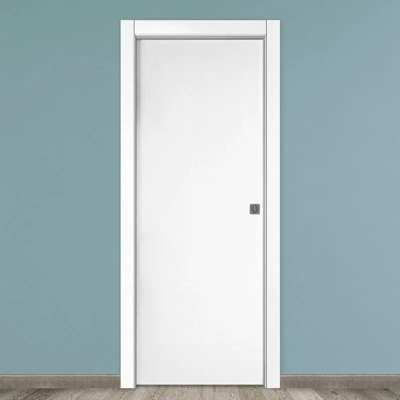 Porta scorrevole in legno, L 60 x H 210 cm, bianca, apertura reversibile OXFORD