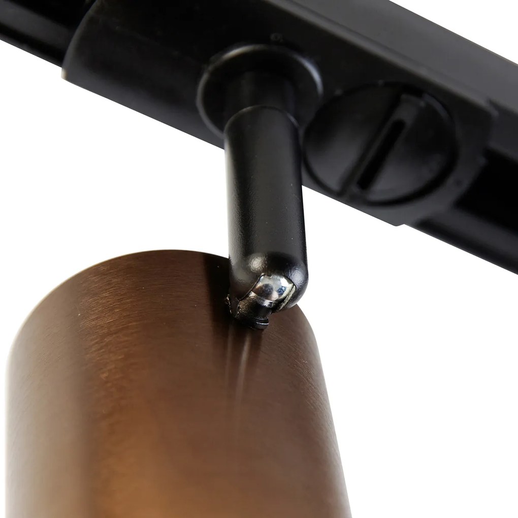 Faretto da binario monofase moderno bronzo scuro - Iconic Jeana