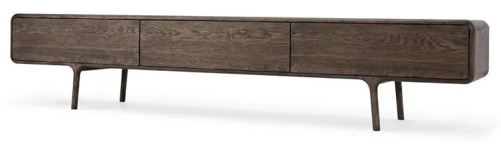 Mobile TV marrone in rovere massiccio 220x45x45 cm Fawn – Gazzda