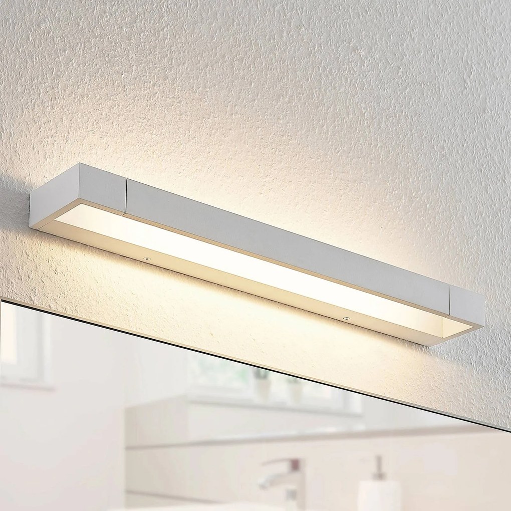 Arcchio applique LED per il bagno Jora, 60 cm, bianco, metallo, IP44