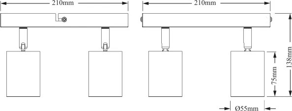 Osram - Faretto da soffitto ELEMENTAL 4xGU10/6W/230V