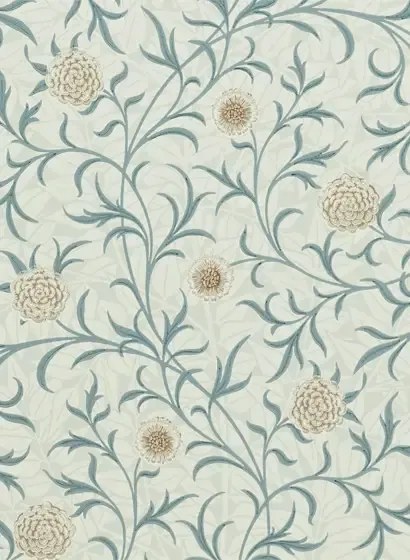Morris & Co Carta da parati Scroll - Loden/ Slate