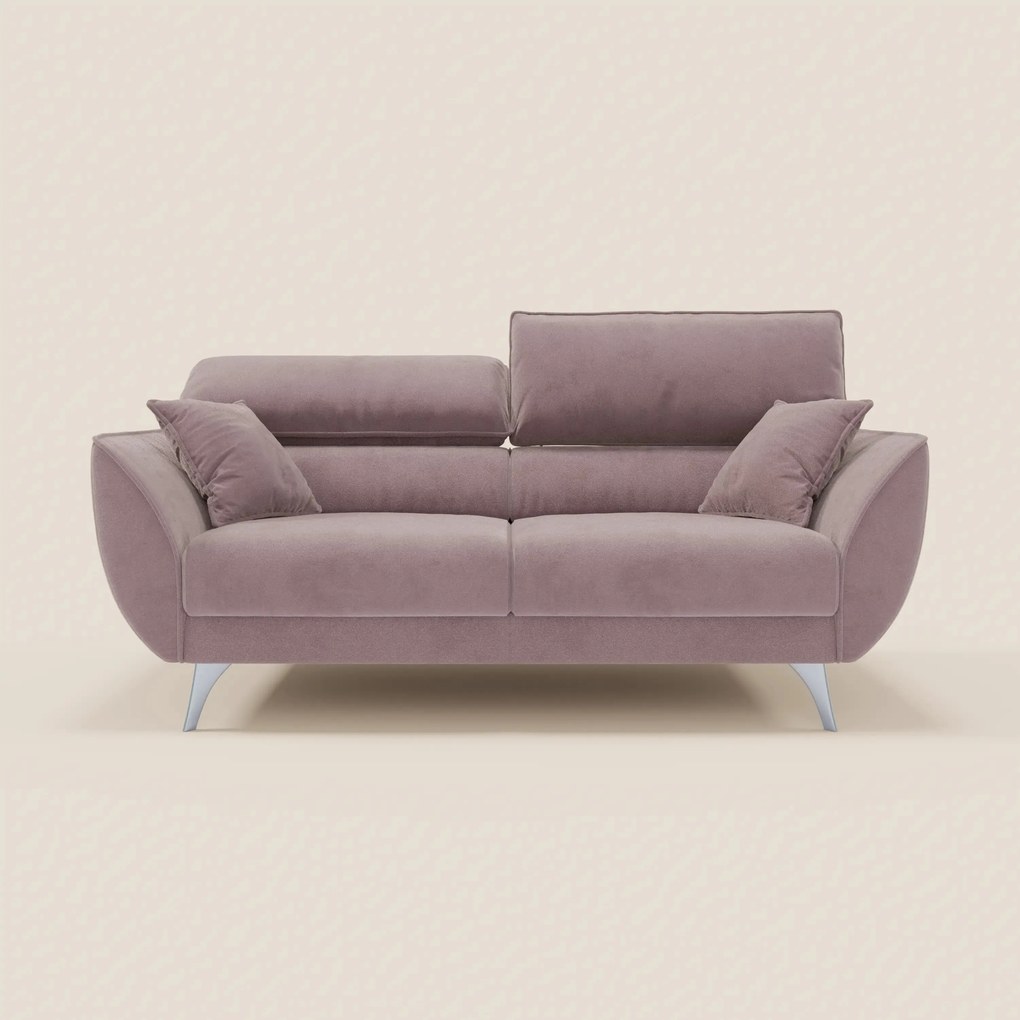 Michelangelo divano 2 e 3 posti con sedute allungabili e poggiatesta reclinabili in tessuto smacchiabile T30