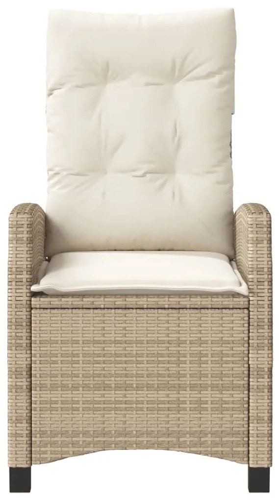 Sedie reclinabili da giardino 2pz con cuscini beige polyrattan