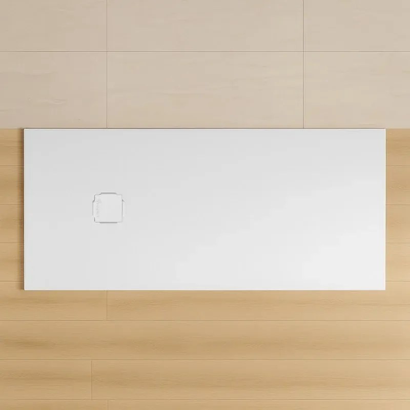 Piatto doccia 100x120 in marmoresina bianco con griglia in acciaio inox Harmony